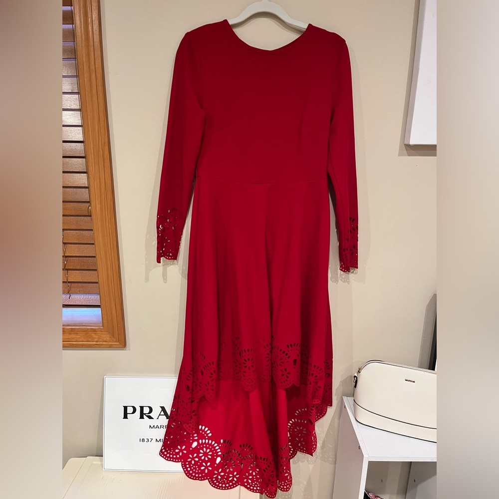 Red high low dress